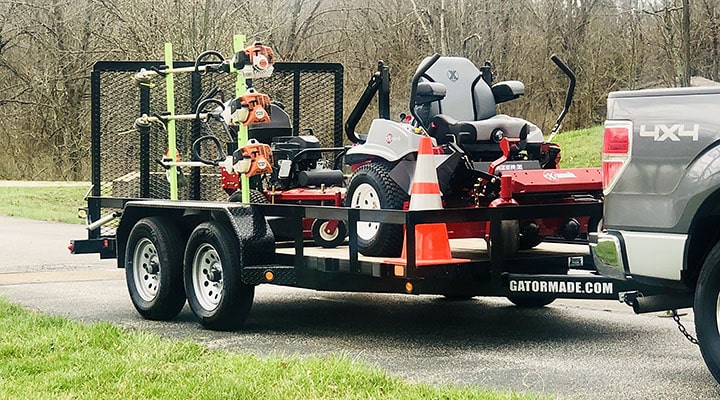 Lawn mowing equipment for Skeen's Precision Lawn Care.