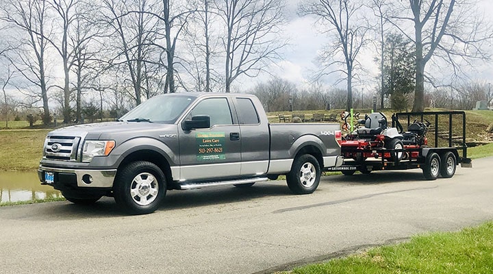 Work truck for Skeen's Precision Lawn Care.